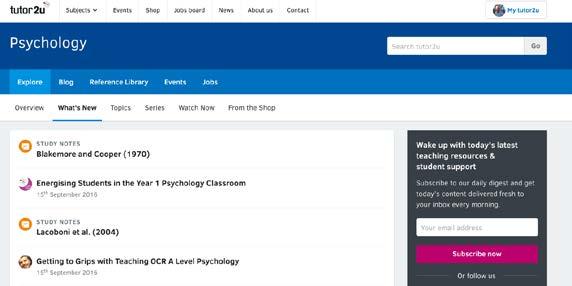 A Level Psychology Support from tutor2u tutor2u is the leading provider of support for A Level Psychology Teachers and Students.