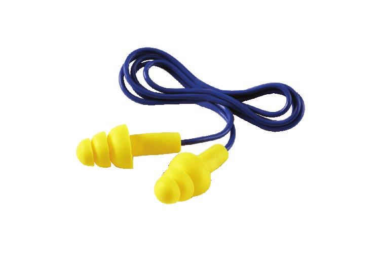 Reusable Earplugs Reusable plugs are made from flexible materials that are preformed to fit the ear. They are generally available with a joining cord to prevent loss.