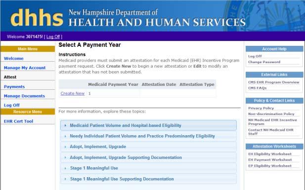Appendix C: Electronic Provider Incentive Payment System To submit an attestation, EPs log on to the Electronic Provider Incentive Payment System (epip), the New Hampshire SR&A.