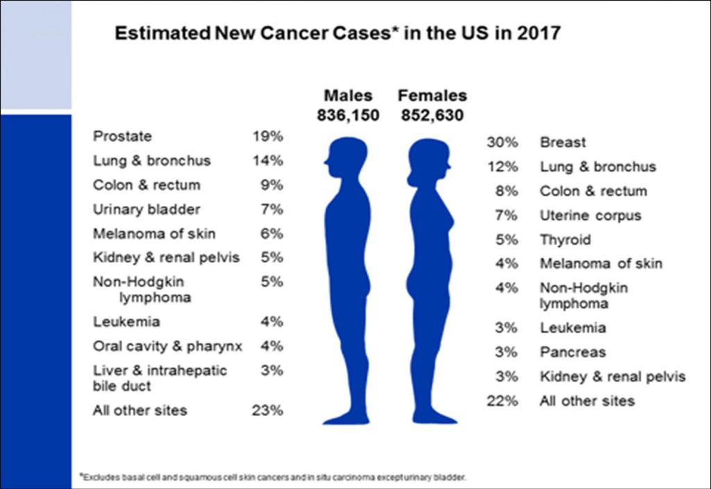Estimated New Cancer Cases in 2017