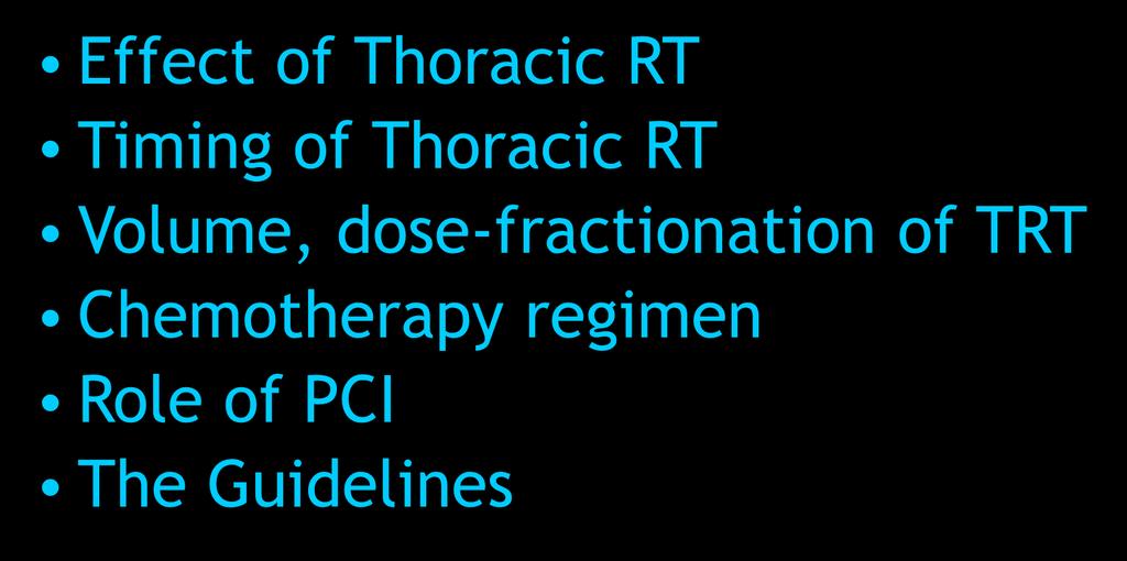 Outline Effect of Thoracic RT