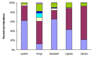 Percent New Infections Contribution by Key Populations to the HIV Epidemic 100% 80% 60% Other Sex Work IDU 40% 20% 0% Lesotho Kenya