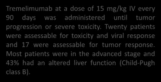 viral response and 17 were assessable for tumor