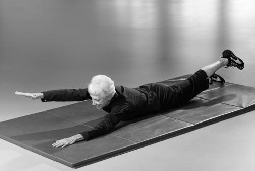 Back Extension While lying on your stomach, place your arms and legs out