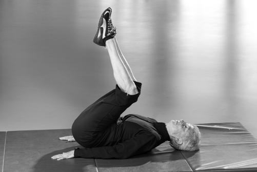 Reverse Crunch With your knees bent about 90, tighten your abdominals and curl your hips up until the lower back is off the