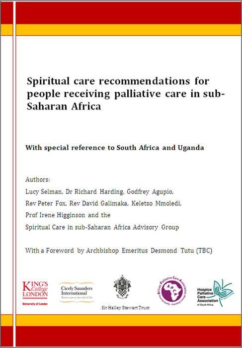 Exploring spiritual dimensions of care from care providers and patients Pan African expert group has worked with us to