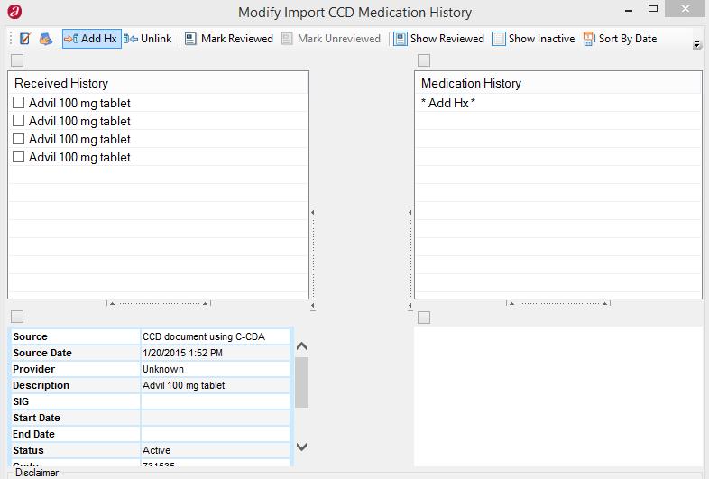 To import patient information from Document Linking, click the