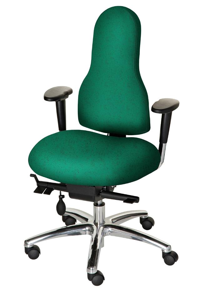 Height adjustable seat Seat angle can be set at either a horizontal or a forward tilt Free float or set backrest movement Height and depth adjustable arms Depth