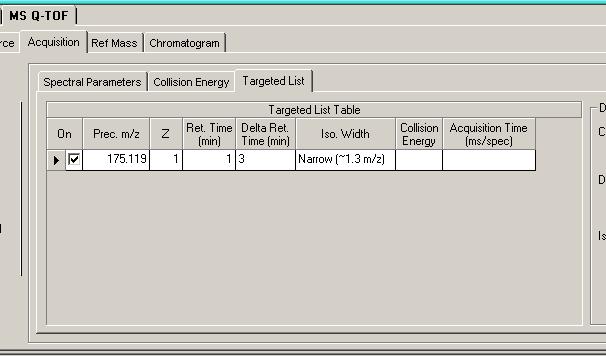 11 In the MS Q-TOF > Acquisition > Collision Energy tab: a Click Use Fixed Collision Energies.