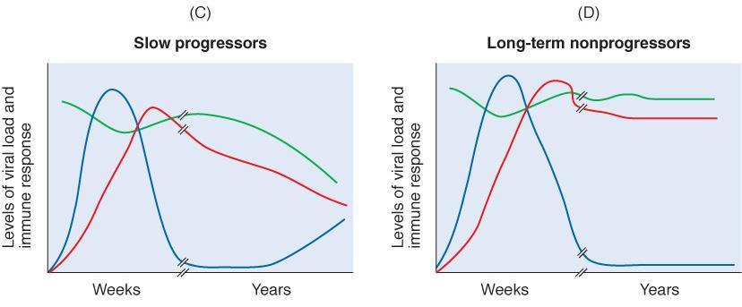 (Most) develop late stage symptoms in 8 to 10 years - Rapid progressors: (10-15%) develop late stage symptoms in 2 to 3 years - Slow