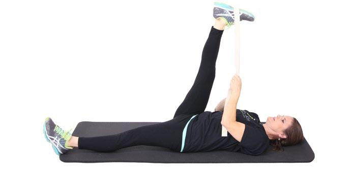 Movement: Lay the right leg from the previous stretch flat to the ground.