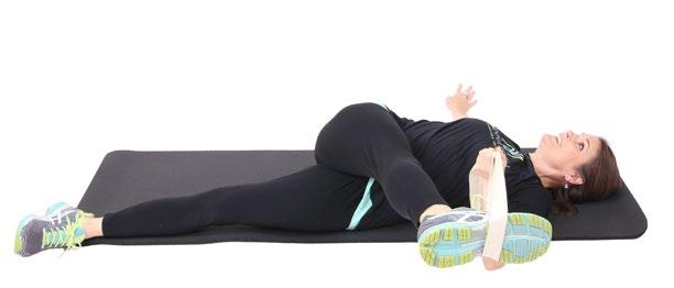stretch through the hip.  Supine Inner Thigh Stretch with Strap Starting Position: Flat on back.