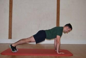 The Plank Series Starting position: Kneel on your hands and knees. Knees directly under hips and hands slightly forwards of your shoulders. Curl your toes under to rest on the balls of your feet.