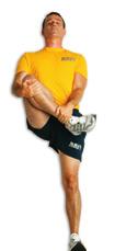 gently assist with hands until you feel a stretch Keep opposite leg on ground by