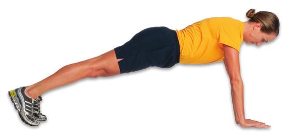 Keep shoulders & hips square to deck with arm reach Glute Bridge -