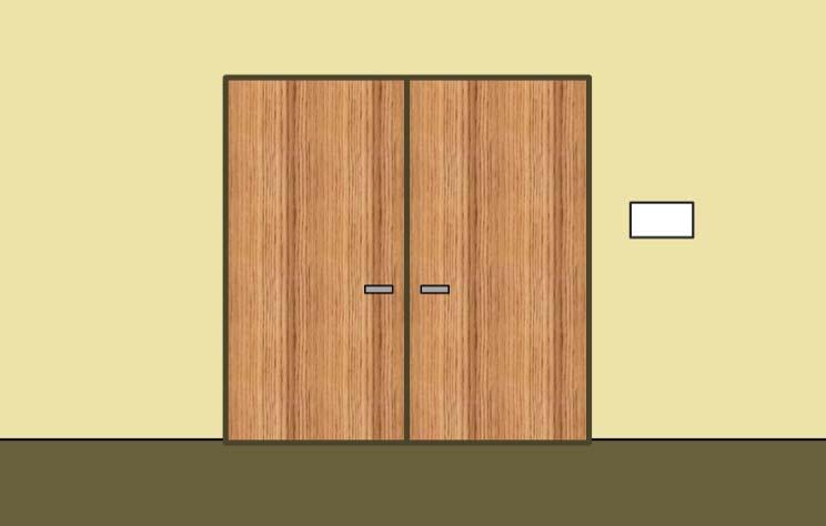 Tactile Signs: Location New standards: At double doors: right side (2 active leafs) or on inactive leaf 75 Tactile