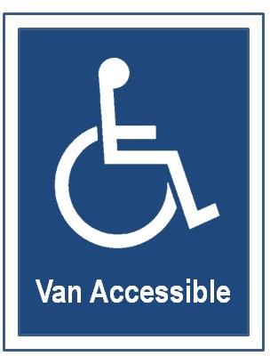 Parking Signs Standard spaces: ISA Van spaces: ISA +