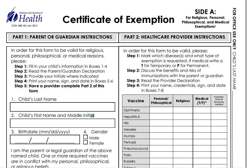 Certificate of Exemption (forms