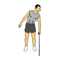 down. Return to starting position. Standing Cable Side Bend Standing Cable Side Bend Starting Position: Stand with your feet about shoulder width apart.