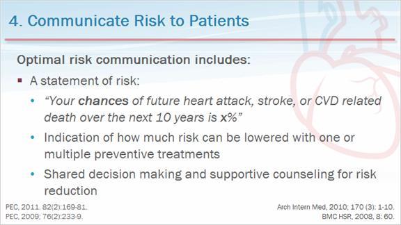 20. 4. Communicate Risk to Patients So, in four, communicate risks to patients.