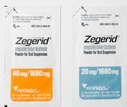 (~30% of GERD patients) 14 million adults Zegerid Powder for Oral Suspension* Reduction of risk of upper GI bleeding in
