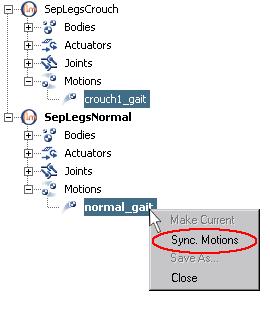 To do this, expand the Motions branch of each model in the Navigator, hold down ctrl (ctrl + command on a Mac), and select both motions names such that each name is highlighted.