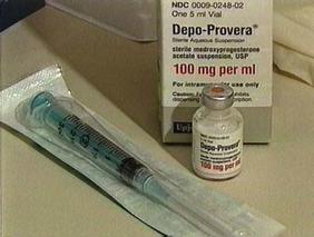 Depo-Provera ("The Shot") A shot that a woman gets 4 times a year (every 12 weeks)! Contains hormone that prevent the ovary from releasing an egg!