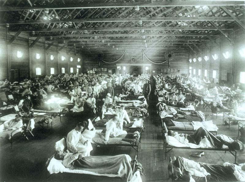 Emergency hospital during influenza epidemic, Camp Funston, Kansas, 1918