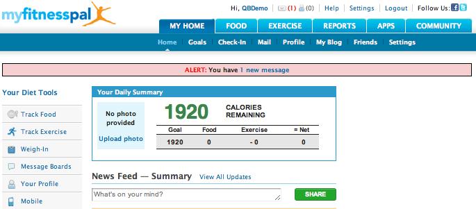 Finding the Site & Signing Up MyFitnessPal will present you with suggested fitness & nutrition goals.