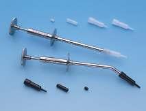 Kits are sold with one stainless steel syringe (your choice of straight or angled) and 100 tip assemblies (your choice of black, clear or a 50/50 mix).