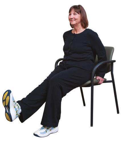 Straight Leg Raise Sit on the edge of your ball (or chair). Extend one leg fully in front of you.