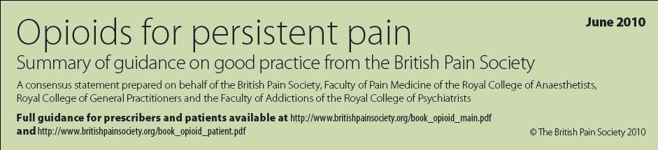 Appendix1 'Reprinted from Opioids for persistent pain: Good Practice - Summary of guidance on good