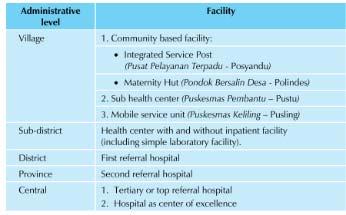 2001 data includes 7,243 community health centers, 21,115 sub-health centers, and 243,783 integrated village health posts.