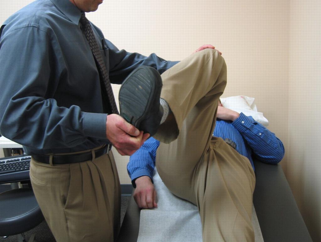 The impingement test is performed with the hip in 90 of flexion with additional internal