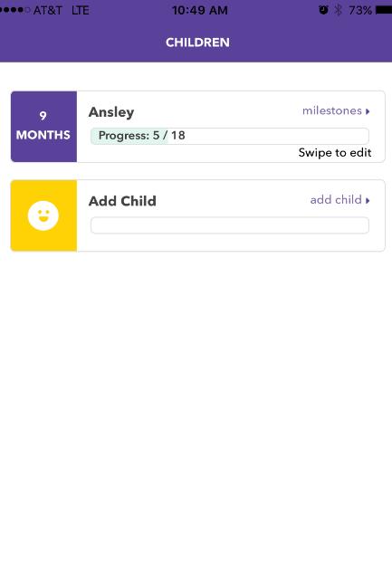 Add A Child or More! Parents and other care providers can add personalized information about multiple children.