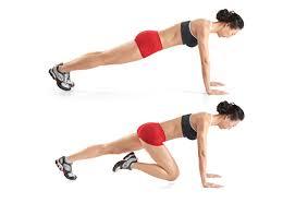 Mountain Climbers Plank Hold Place hands on floor, slightly wider than shoulder width.