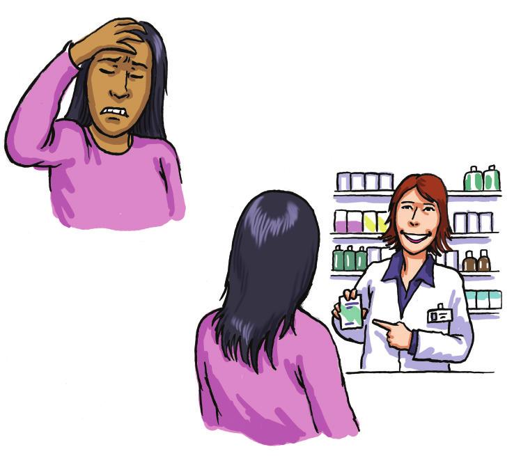 Pharmacy (chemist) Sore throat Headache Cold Constipation Indigestion Go to your nearest pharmacy and tell them what s wrong.