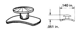 482-100 10/pk Curved-Base Lingual Buttons Same head as 482-100, but on a curved base that adapts more easily to bicuspid bands