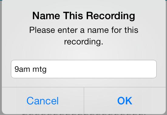 RECORD The remote microphone can record and save audio picked up by your ios device.