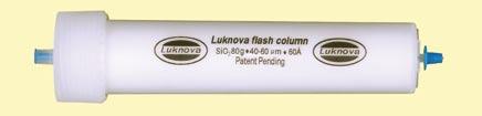 Luknova Flash Columns Prepacked Flash Columns Proprietary Column Design Luknova flash column body is designed by using our proprietary technology, comprising of : A perforated cap (1) A sealing
