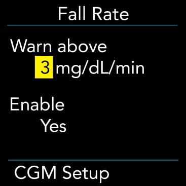 Alert settings. You may also want to adjust the default rise rate and fall rate alert settings in your Animas Vibe Insulin Pump.
