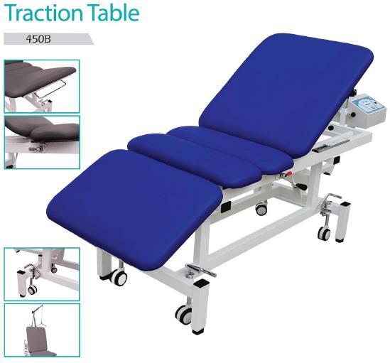 4-section traction table Available for manual therapy and mobilization Neck