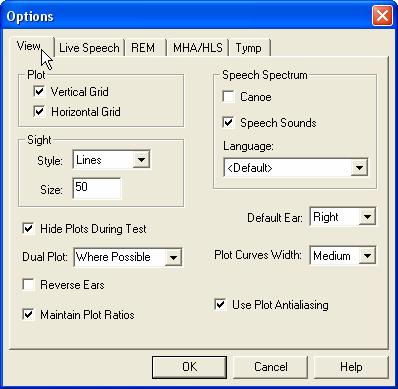 Access these options from the File Menu on the Avant REM Speech Main Screen as shown below.