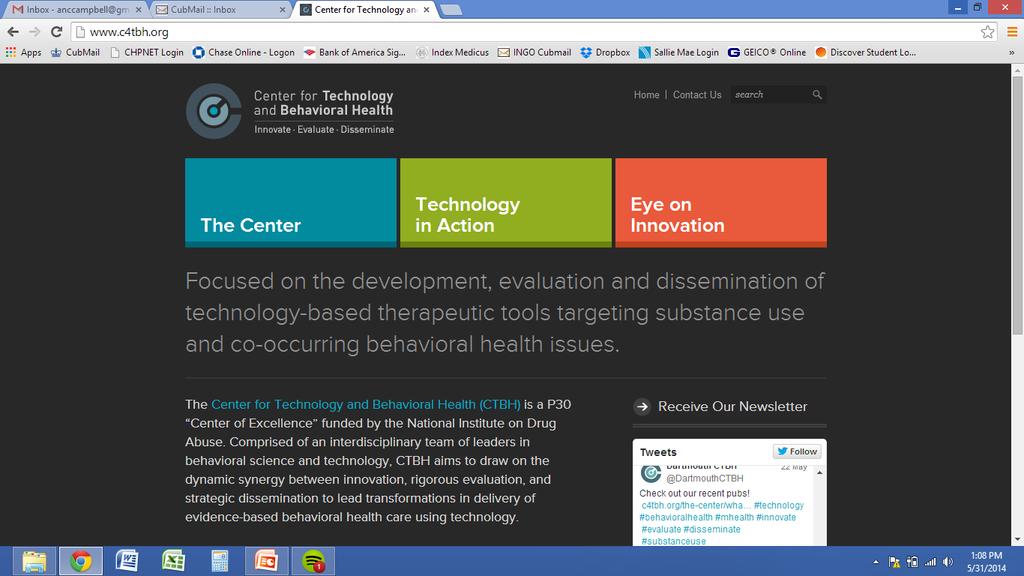 org The Center for Technology and Behavioral Health (CTBH) is a national research center designed to use