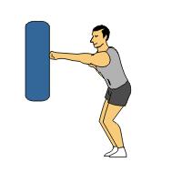 Try to keep your back somewhat straight throughout movement and just use your legs and arm. Boxing Boxing 1.