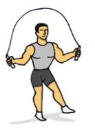 Jump Rope (forward shuffle) Jump Rope (forward shuffle) Continue jumping up and down as you bring the jump rope under