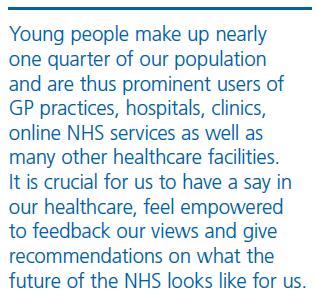 About the NHS Youth Forum Children and young people make up nearly 25% of the population in England, 40% of all primary care activity relates to children and young people.