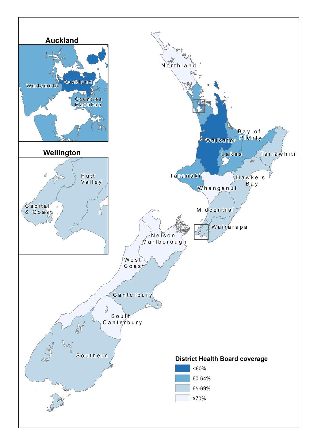 Figure 6: BSA coverage (%) of Māori women aged 50