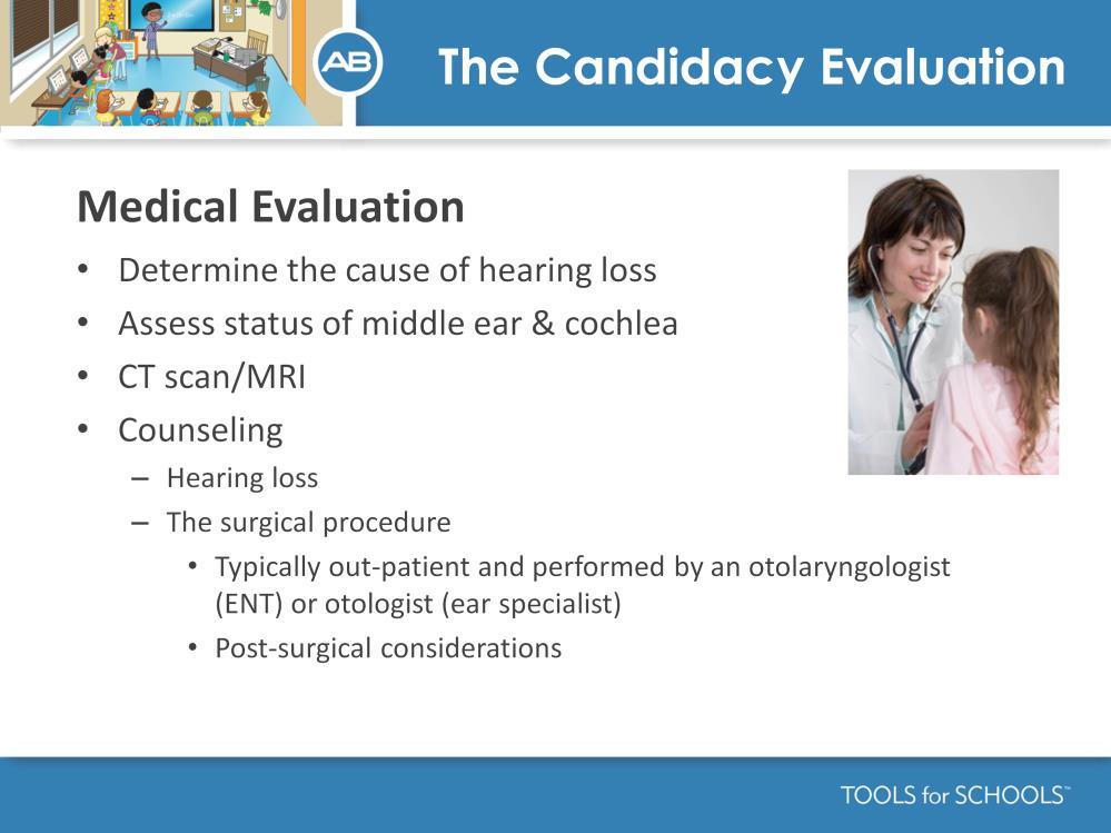 Speaker Notes: The medical evaluation includes these components.