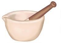 Mortar and Pestle Mortar and Pestle The coarser the surface of the mortar and pestle, the finer the triturating, or